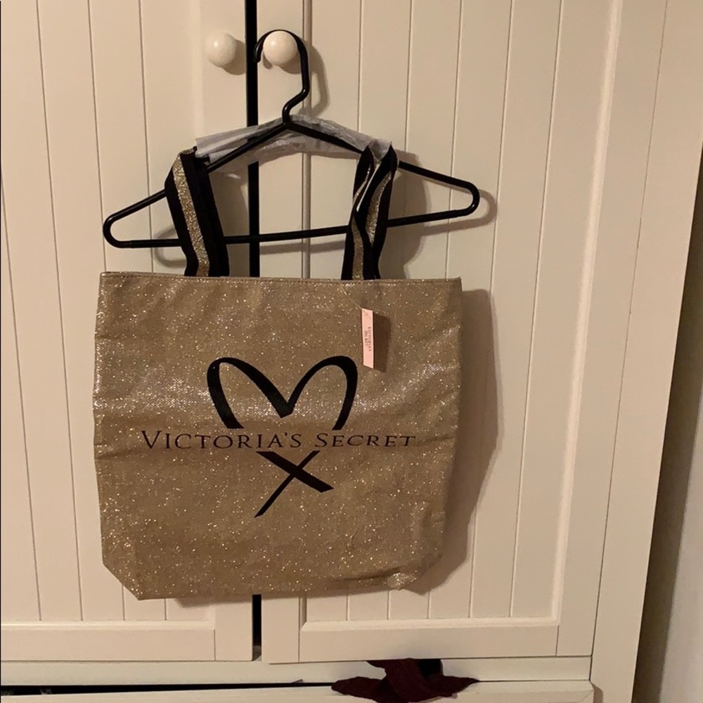 Victoria’s Secret gold sparkle tote